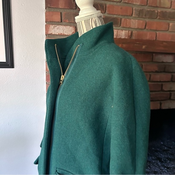 J. Crew Cocoon Coat in Italian Stadium-Cloth Wool Blend Forest Green Sz 2 TALL - Picture 9 of 14